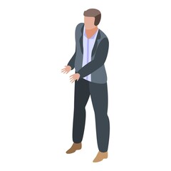 Man calculate tax icon. Isometric of man calculate tax vector icon for web design isolated on white background