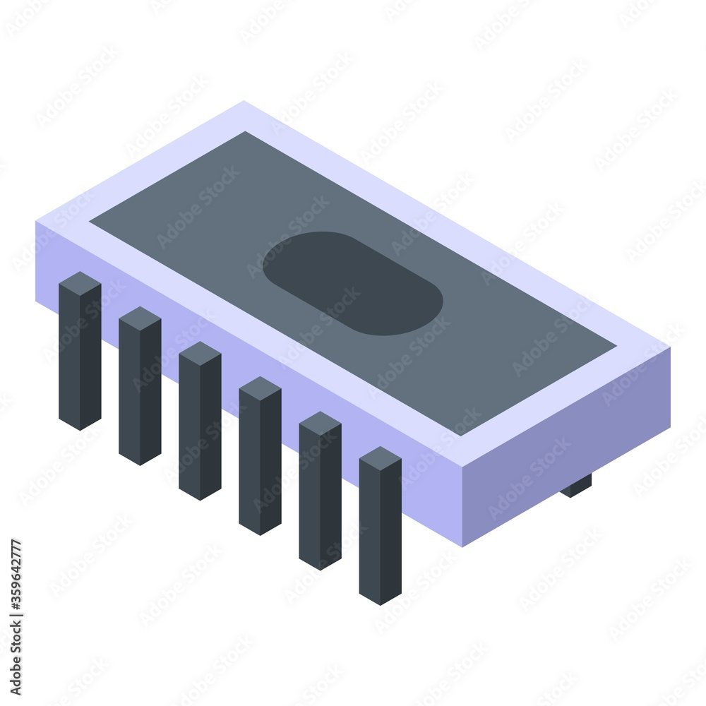 Poster processor radio unit icon. isometric of processor radio unit vector icon for web design isolated on 