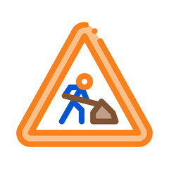 road repair mark icon vector. road repair mark sign. color symbol illustration