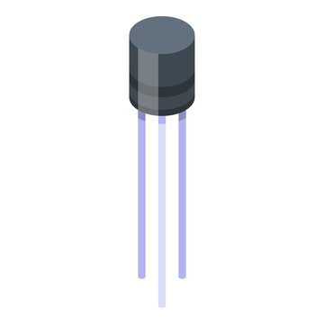 recommend clip art: Cylinder transistor icon. Isometric of cylinder transistor vector icon for web design isolated on white background