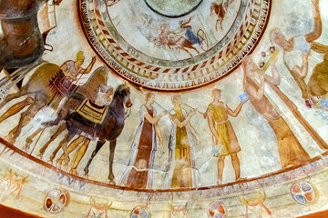 Fototapeta na wymiar Detail of fresco of a Thracian tomb