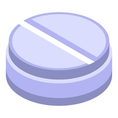 Round nanotechnology pill icon. Isometric of round nanotechnology pill vector icon for web design isolated on white background