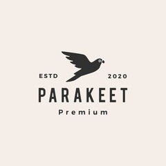 parakeet hipster vintage logo vector icon illustration