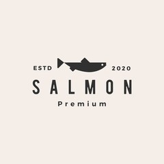 salmon fish hipster vintage logo vector icon illustration