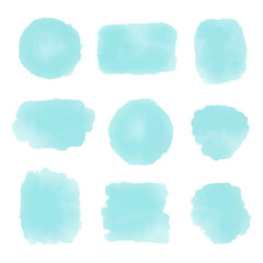 Watercolor vector stains as set of decoration elements