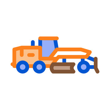 recommend clip art: road repair tractor icon vector. road repair tractor sign. color symbol illustration