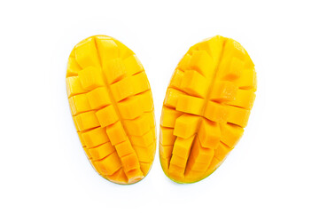 Yellow mango isolated on white