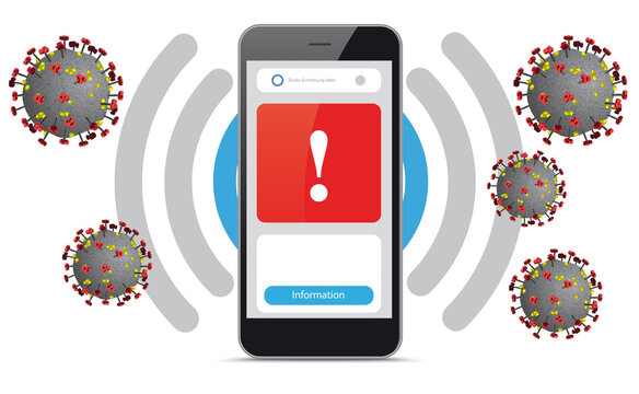Smartphone Corona Virus Warning Signal
