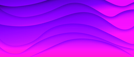 Dark PURPLE paper waves abstract banner design