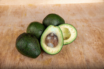 avocado on wooden table