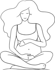 Pregnant woman vector sketch