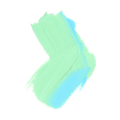 Green/Blue art acrylic paint abstract shape background. Brush stroke design.