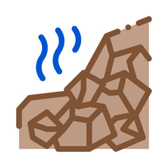 mountain collapse icon vector. mountain collapse sign. color symbol illustration