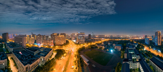 Fototapeta premium Night view of Binhu District, Wuxi City, Jiangsu Province, China