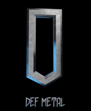 Def Metal Heavy spikey  Alphabet 3D illustration