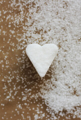 A heart shape sugar candy, close up