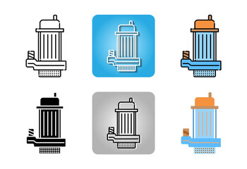 Submersible Pump icon set isolated on white background for web design