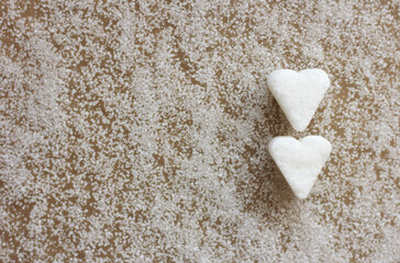 Obraz premium Sugar cubes in a heart shape 