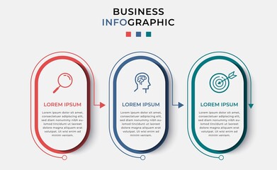 Business Infographic design template Vector with icons and 3 three options or steps. Can be used for process diagram, presentations, workflow layout, banner, flow chart, info graph