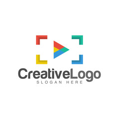 Creative Media logo designs concept vector, Colorful Play logo template concept