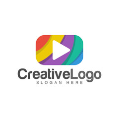 Creative Media logo designs concept vector, Colorful Play logo template concept