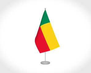 Benin flag on white background