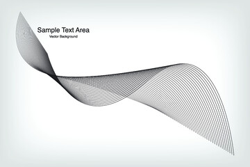 Abstract Modern Line, Wave Designed On Black Background With Sample Text Area