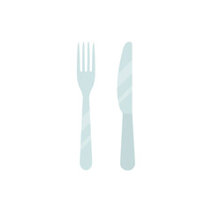 Fork and knife flat, fork knife and plate icon, vector illustration isolated on white background