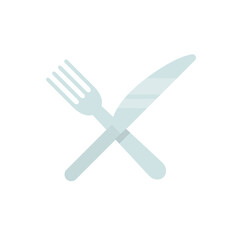 Fork and knife flat, fork knife and plate icon, vector illustration isolated on white background