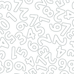 Seamless pattern with numbers for school design.