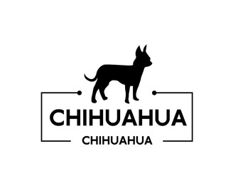 Naklejka premium Chihuahua vector dog silhouette