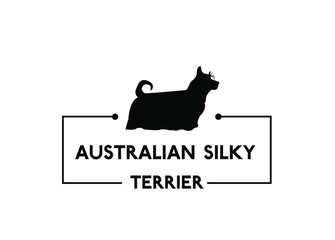 Australian Silky Terrier vector dog silhouette