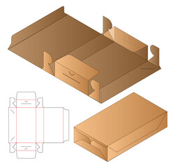 Box packaging die cut template design. 3d mock-up