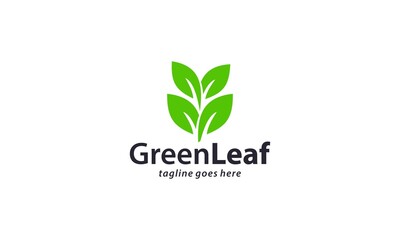 Creative and modern green leaf for natural and environment logo design vector editable
