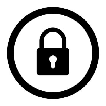 padlock button.lock symbol.Lock Keyhole vector rounded icon