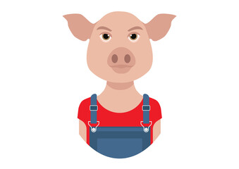 Pig avatar vector icon design