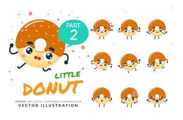 Vector set of cartoon images of Donut. Part 2