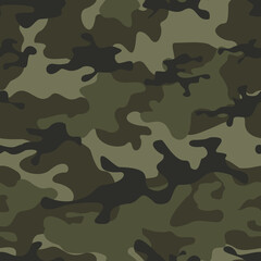 Camouflage naadloos patroon. Klassieke militaire camo. Print op stof. Vector