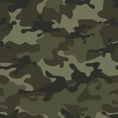 Acrylglas douchewanden met foto Militair patroon Camouflage naadloos patroon. Klassieke militaire camo. Print op stof. Vector