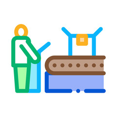 juice packaging conveyor icon vector. juice packaging conveyor sign. color symbol illustration