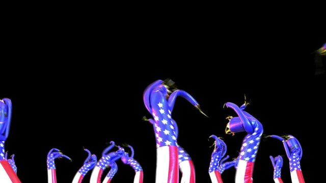USA air dancers waving his arms. 3D render with Alpha Channel inluded