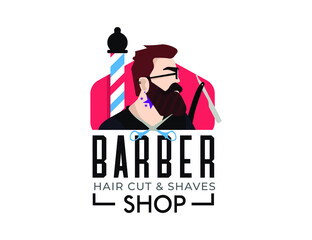Barber shop logo labels badges vintage vector image