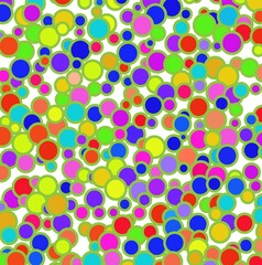 colorful circles on white background
