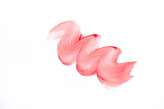 The Smear Of Lip Gloss Is Insulated On A White Background. Place For Text,