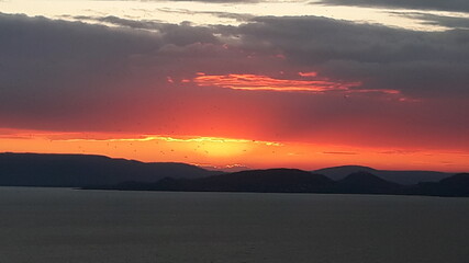 sunset in the mountains