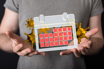 Financial stock graph has down from virus corona outbreak..