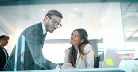 Creative business people working on business project in office