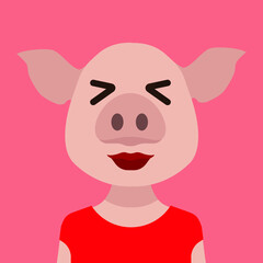 Pig silhouette vector on a white background