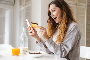 Pretty cheerful young woman