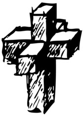 A vector illustration of 3d cross.
